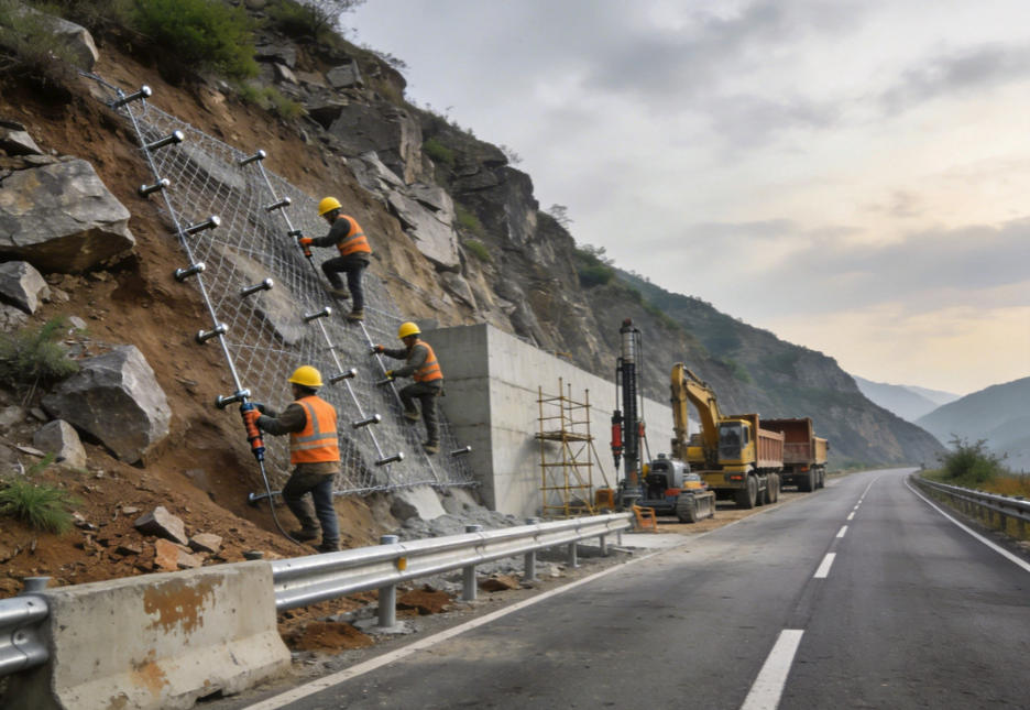 霞山公路道路护坡